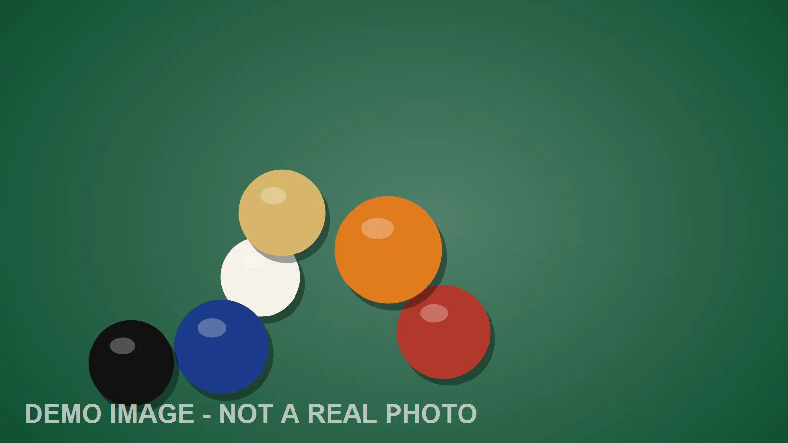 Demo image: balls on green felt