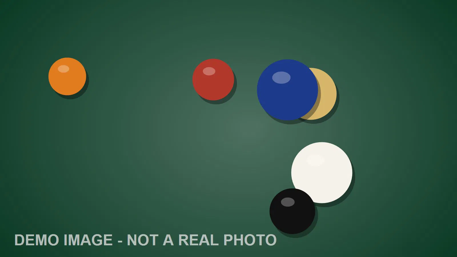 Demo image: balls on a deep green table